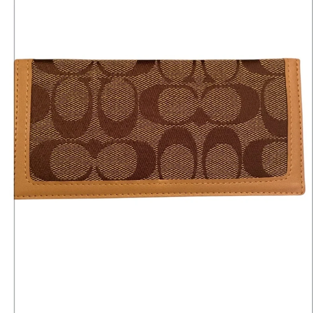 Coach Signature canvas and leather continental wallet